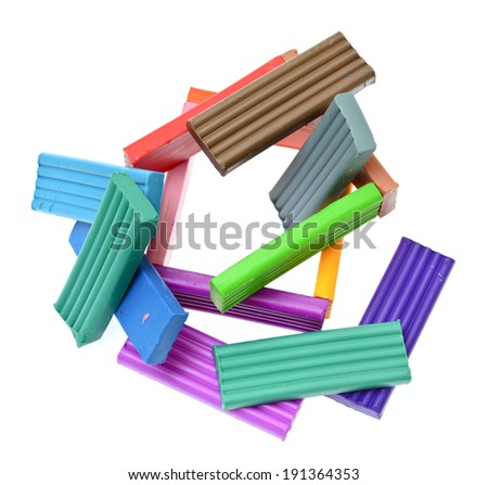 colored plasticine isolated on the white background