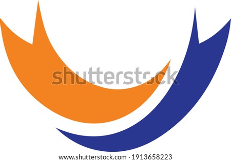 two ribbon logo template vector illustration