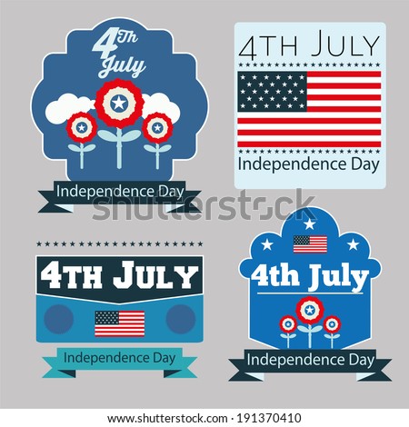 independence day vector labels