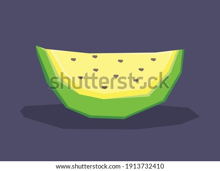 An illustration of polygonal melon fruit slice