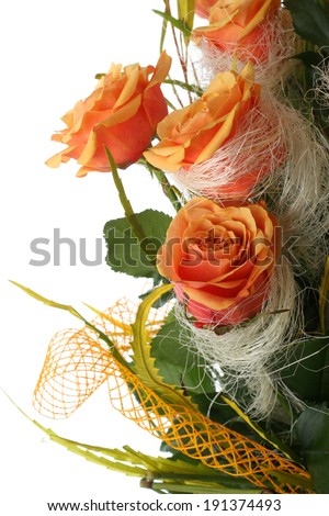 Orange rose isolated on white