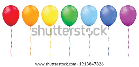 Vector rainbow balloons isolated on white background Royalty-Free Stock Photo #1913847826
