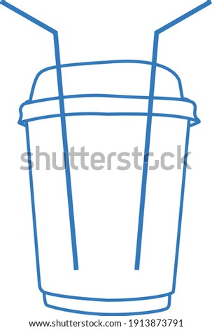Iced coffee vector icon, Ice coffee icon. 