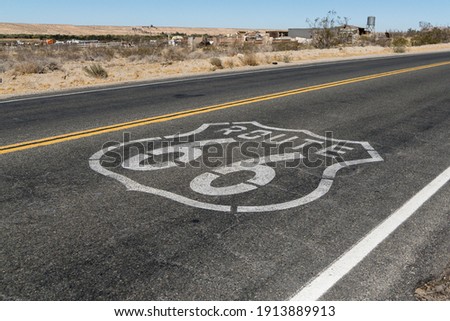The famous U S  Highway 66 landmark on the road, Arizona Royalty-Free Stock Photo #1913889913