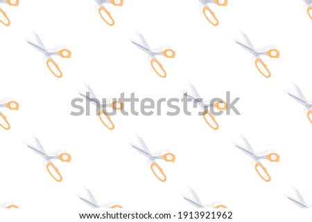 Scissors seamless pattern. Barber scissors against white background.