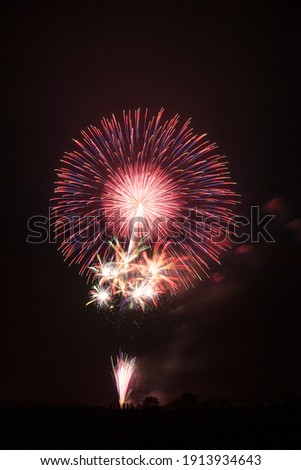 Fireworks display is a typical summer scene in Japan.
