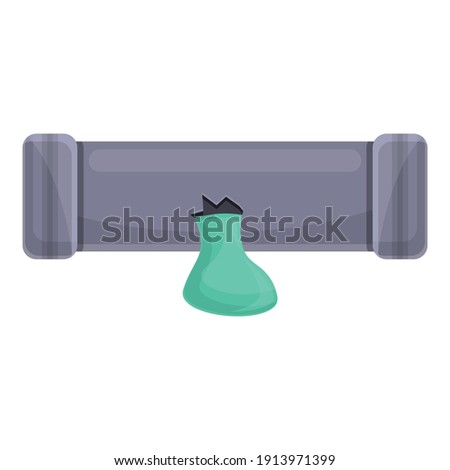 Sewerage pipe broken icon. Cartoon of sewerage pipe broken vector icon for web design isolated on white background