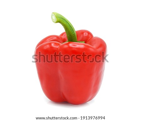 Red bell pepper isolated on white background. Royalty-Free Stock Photo #1913976994