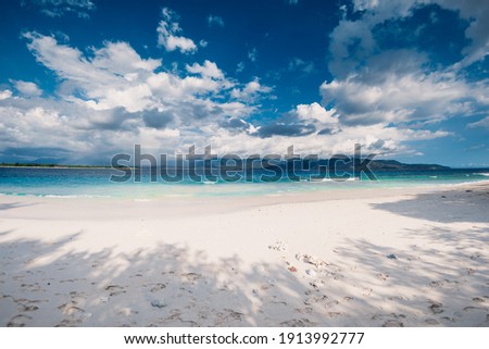 Tropical beach and ocean in paradise island. Beach with white sand