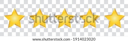 Star icon. Vector golden isolated five stars. Customer feedback concept.