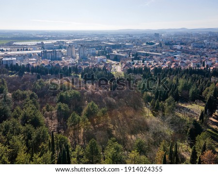 Aerial view of city of Stara Zagora, Bulgaria