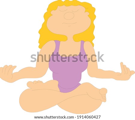 Yoga. Lotus Position Yoga and Meditation vector character, clipart.
