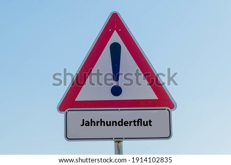 Sign Century Flood german "Jahrhundertflut"