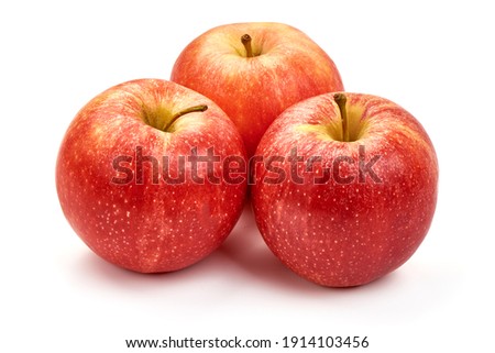 Red apples, isolated on white background.