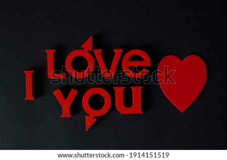 Words I love you male to male on the black background