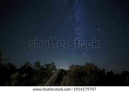Northern part of the Milky Way with the Pole Star, Ursa Major and the Andromeda Galaxy Royalty-Free Stock Photo #1914179707