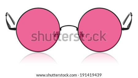 Round hippy glasses with pink lens Royalty-Free Stock Photo #191419439