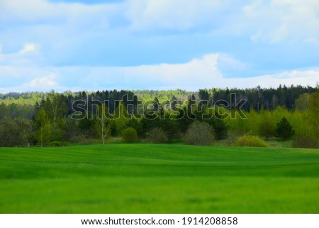Beautiful green landscape in spring time. Stock Photo