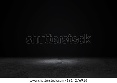 Product showcase. Black studio room background. Use as montage for product display