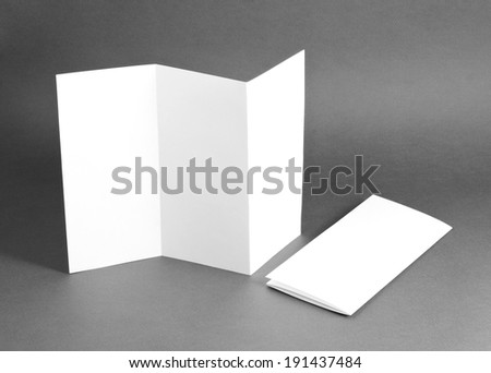 identity design, corporate templates, company style, set of booklets, blank white folding paper flyer 