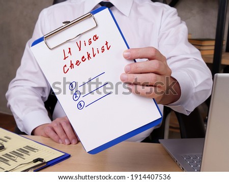 Business concept meaning L1 Visa Checklist with phrase on the page.
 Royalty-Free Stock Photo #1914407536
