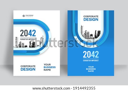 Corporate Book Cover Design Template in A4. Can be adapt to Brochure, Annual Report, Magazine,Poster, Business Presentation, Portfolio, Flyer, Banner, Website. Royalty-Free Stock Photo #1914492355