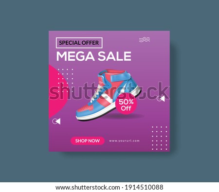 Offer Post Social Media Shoes Banner Design Royalty-Free Stock Photo #1914510088