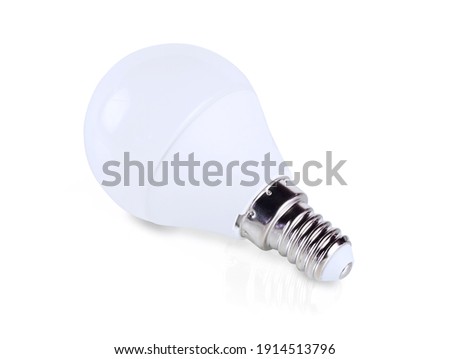 LED bulb E14 lamp holder on white background with clipping path Royalty-Free Stock Photo #1914513796