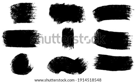Big set of Black grunge stroke brush , banner, label, for your design, vector.
