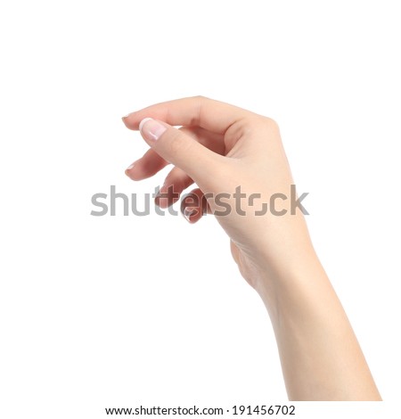 Woman hand holding some like a blank card isolated on a white background Royalty-Free Stock Photo #191456702