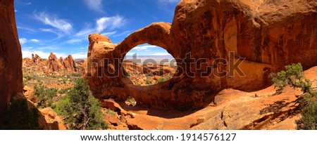Double O Arch, Arches National Park, Utah USA Royalty-Free Stock Photo #1914576127