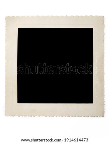  Image of old blank photo with shadow on white background
