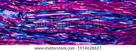 Abstract neon pink and blue background. Web-banner. New Year's tinsel. Active lines. Royalty-Free Stock Photo #1914628627