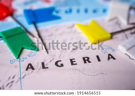 Algeria on map of Europe