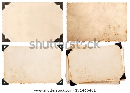 old paper card with corner, postcard isolated on white background Royalty-Free Stock Photo #191466461