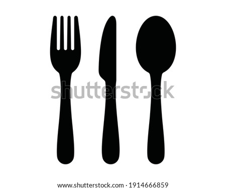 Cutlery icon. Fork, knife, spoon icon. Simple icon vector design. Royalty-Free Stock Photo #1914666859