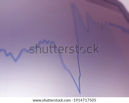 Stock exchange monitor screen candle bar chart of business. Closeup financial chart crisis