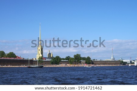 View on Peter and Pavel cathedral over Neva, Sankt Petersburg, Russia