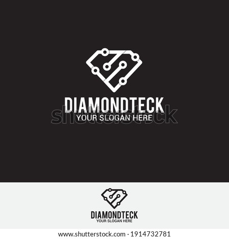 
diamond tech logo design vector template