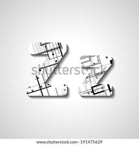 Alphabet letter, abstract vector illustration