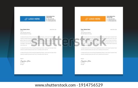 Letterhead template layout design for your company.