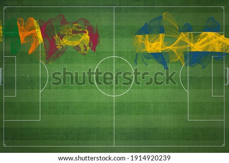 Sri Lanka vs Sweden Soccer Match, football game, Competition concept, Copy space