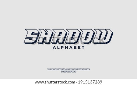 Modern sporty shadow font, suitable for logo, logotype, monogram, flyer, poster