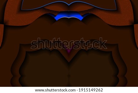 Luxury brown background with symmetrical 3D shapes effect, abstract background design concept