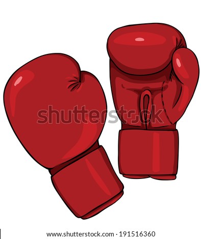 Vector Cartoon Red Boxing Gloves