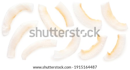 Coconut chips isolated on white background. With clipping path. Royalty-Free Stock Photo #1915164487