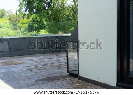 Balcony with swimming pool in hotel