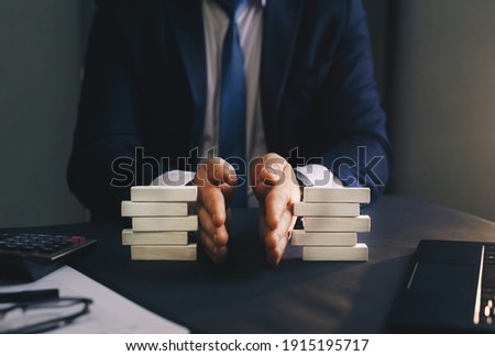 Concept of legal equality.  Property division. Divorce and legal services. Saving and investing. Royalty-Free Stock Photo #1915195717