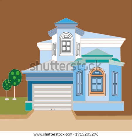 Illustration  Beautiful house background design 