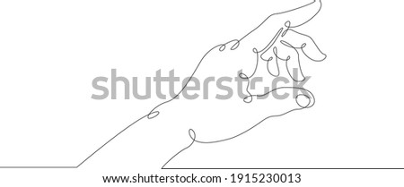 Wrist. Palm gesture. Different position of the fingers. Sign and symbol of gestures. One continuous drawing line  logo single hand drawn art doodle isolated minimal illustration.